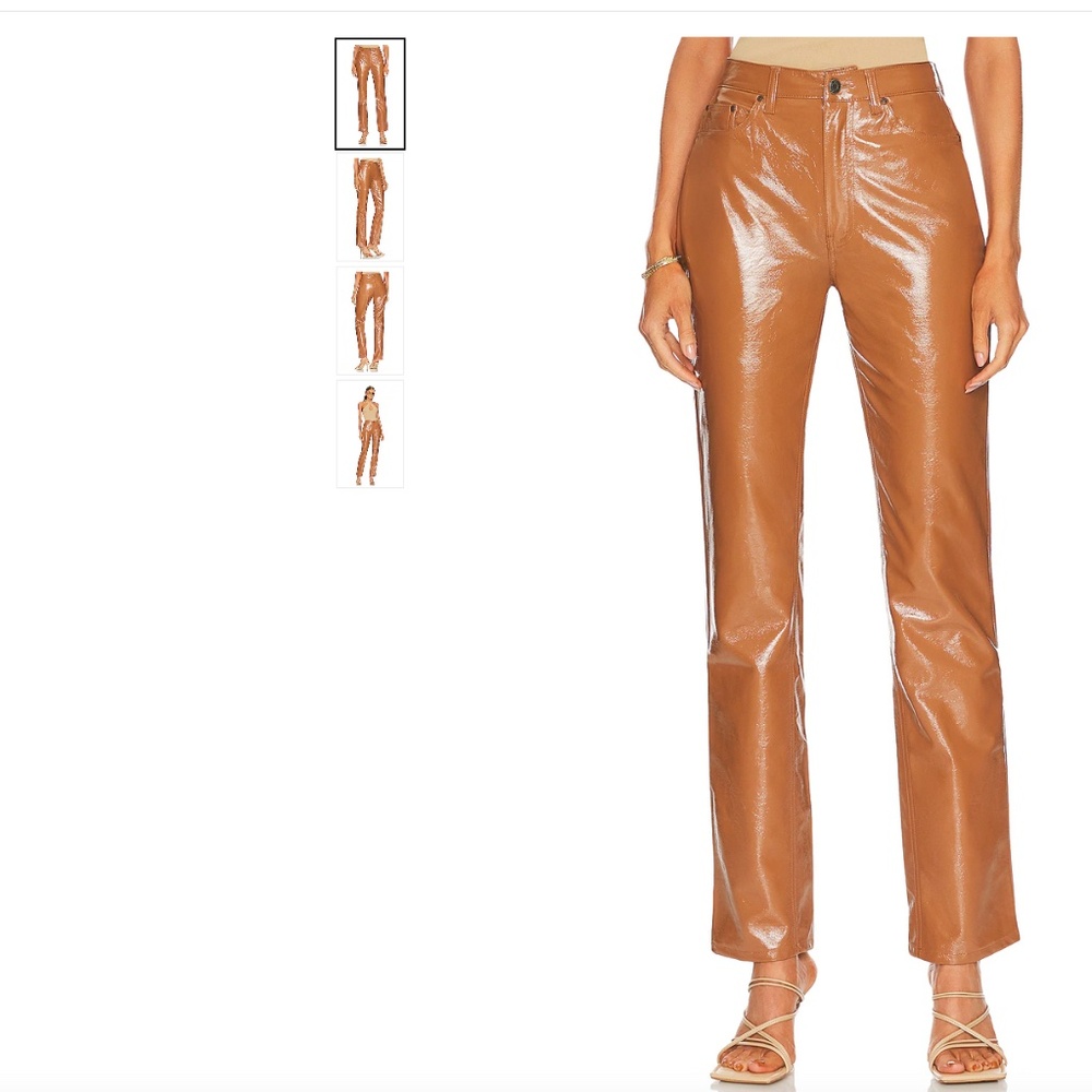 AFRM Brown Leather Pant, Size 24, Brand New Condition